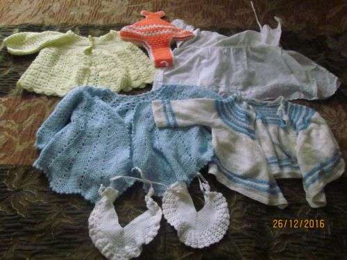 LOT FOR A NEWBORN!! Vintage Lot of 7 clothing items for the Newborn Baby - Crochet