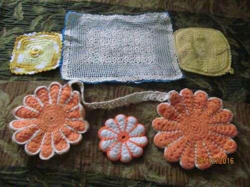 DOILIES !! Lot of SIX Vintage Crocheted Doilies - Various