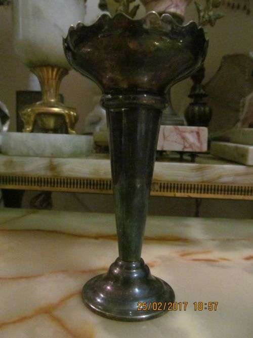CANDLE VASE DECO !! Antique Silver Plated Bud vase/Candle Holder - Art Deco Collectable