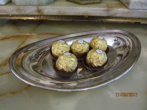 UPWARDLY MOBILE !! Vintage Silver Plated Bon Bon/Sweets Dish - Boat Shaped