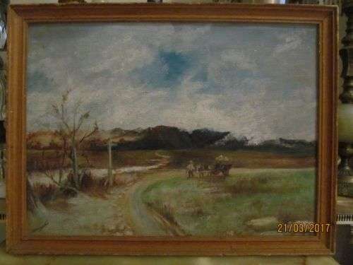 OIL ON BOARD !! Framed Vintage Landscape Art - Oil on Board - International Artist - Signed
