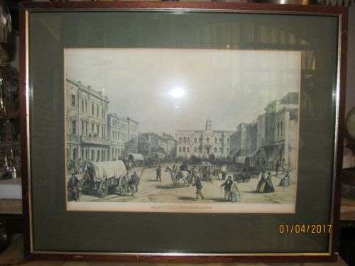 THOMAS W.BOWLER !! HIgh St, Port Elizabeth - Framed 19th Century Lithographic Print - Value R1-2000