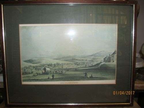 KING WILLIAMS TOWN !! Framed Antique Lithographic Print - Thomas W. Bowler (R800 to R1500)