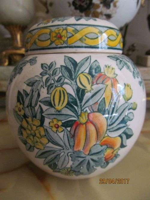 60's CHINOISERIE !! Vintage Mason's Ironstone Oxburgh Lidded Ginger Jar - Rare Item