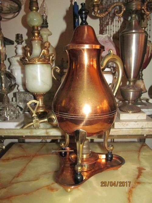 SAMOVAR !! Vintage Dutch Copper & Brass Daalderop Samovar With Warmer
