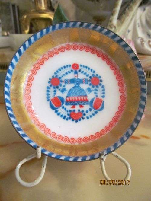 STEINBOCK AUSTRIA !! Vintage (40's - 50's) Handmade Enamel Trinket Dish - Studio Art