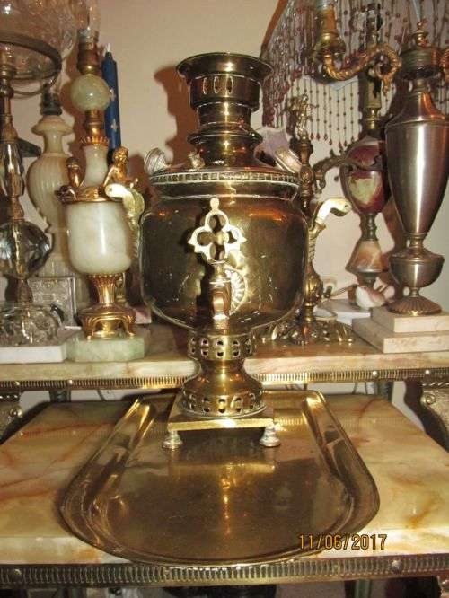 IMPERIAL RUSSIA !! Antique Authentic Russian Samovar with Original Tray - 18th Century