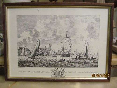 M SALLIETH SCULP !! Vintage Framed Lithographic Print from Antique Copperplate Engraving of 1781