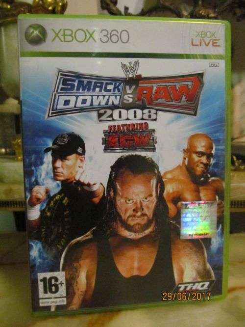 XBOX 360 GAME DISC !! Smack Down VS Raw 2008 featuring ECW by THQ