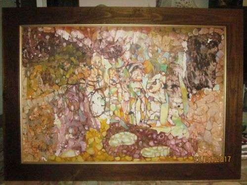 WA MAKIKA !! Large Framed Oil on Board - African Modern Contemporary Art - Signed/Dated