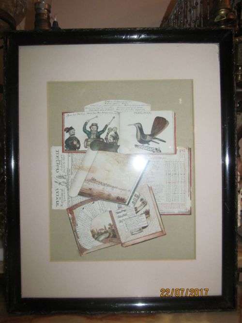 MIXED !! Framed Collage Mixed Media - Miniatures Etc - Unsigned
