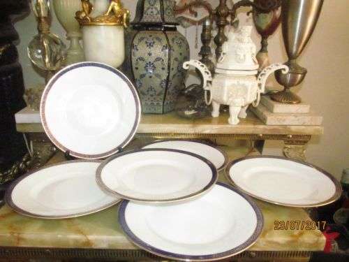 HAAS & CZJZEK !! Set of Six Porcelain Czech H&C Chodau Side Plates - Varsace Pattern