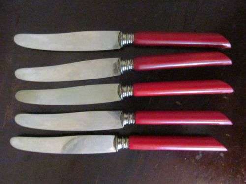 CHERRY SOLINGEN !! Vintage Set of Five German Lalto Solingen Rostfrei Pastry Knives