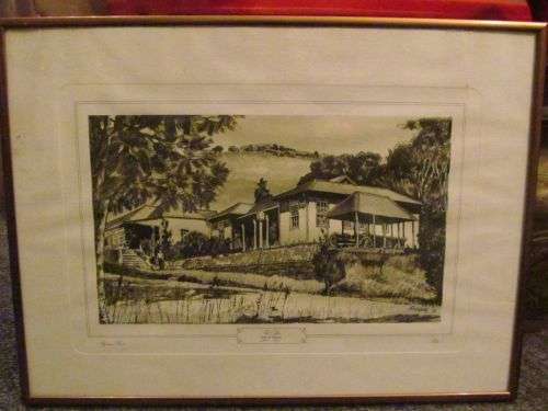 POST OFFICE !! Framed Vintage Limited Edition Litho. Print - Post Office, Pilgrims Rest 1903-1973