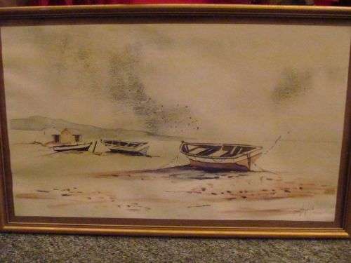 J MANEFELDT !! Framed Watercolor - Landscape/Seascape Art - Popular Exhibited SA Artist - Signed