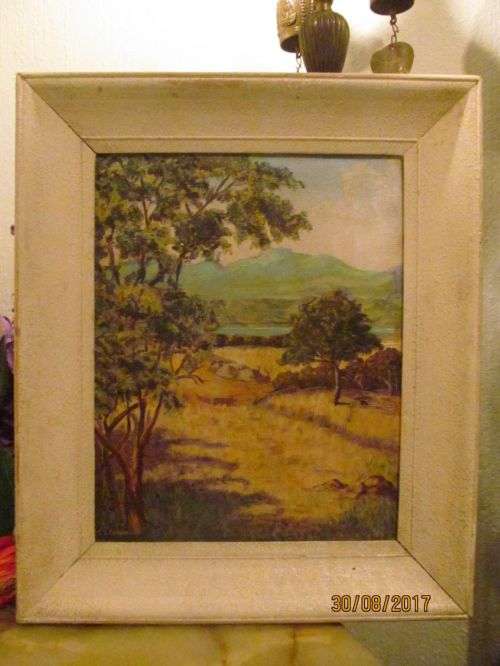 L. FERGUSONN !! Framed Vintage Oil On Board - Landscape Art - SA Artist Signed