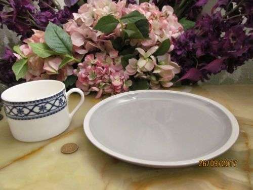 @HOME WITH WOOLIES !! Lot of Two Items - Woolworths Porcelain Mug/Cup & @Home Stoneware Plate