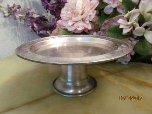 CAFE DES DELICES !! Rare Collectable Vintage Silver Plated Pedestal Cake Stand/Dish from Tunisia