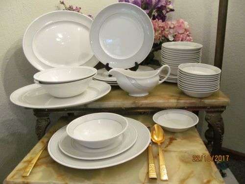 ORBIT !! Vintage 1980's Johnson Brothers Part Dinner Set - 37 Items