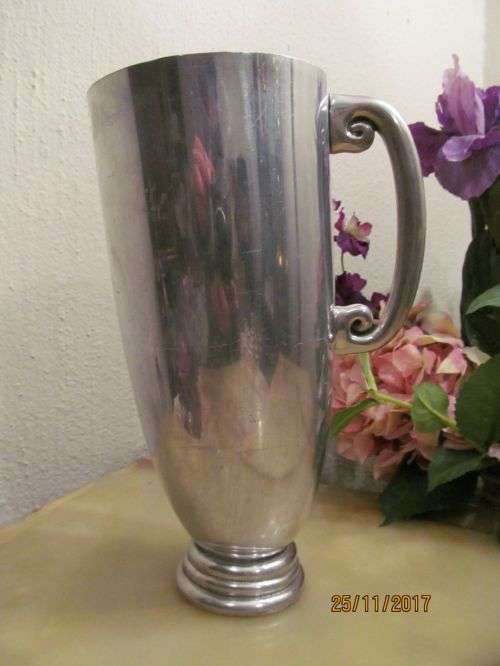 CARROL BOYES !! Early Carrol Boyes Pewter Water Pitcher - Wave Pattern Handle
