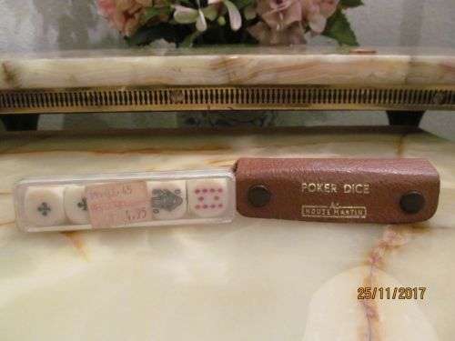 A TOTAL MIX !! Vintage Lot - Porcelain Penguin Incense Stick Holder, 5 Ornate Spoons & Poker Dice