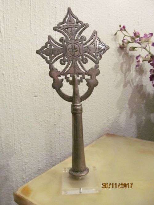 COPTIC PROCESSION !! Very Rare Antique Ethiopian Hand Made Processional Coptic Cross