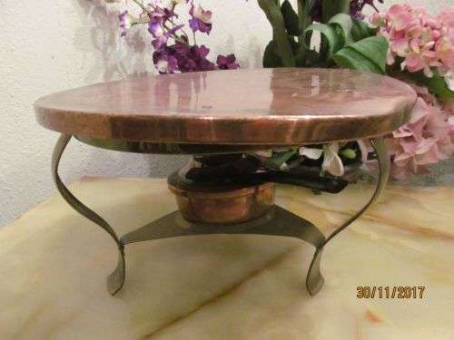 AFTER...BURNER !! Vintage Copper & Metal Burner with Brass & Copper Stand