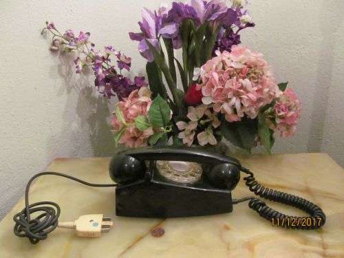 THE FUNCTIONAL TELKOM !! Vintage Black Bakelite Rotary Phone - PT - Post & Telecommunication