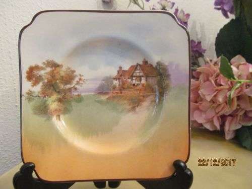 ROYAL DOULTON !! Vintage 1930's Fine Porcelain Royal Doulton Series Ware Plate - Squared