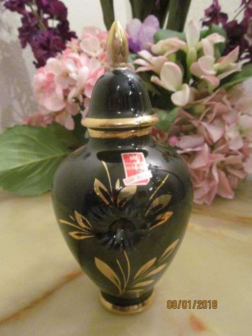 HALBACH KOBALT !! Vintage Fine Porcelain German Halbach Ginger Jar - Cobalt