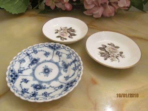 ROYAL THREE !! Vintage Lot of Royal Copenhagen & Two Royal Worcester Dishes
