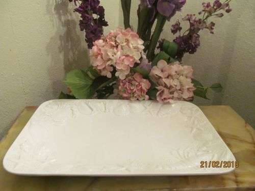 OCEANS BOUNTY !! Large Vintage Rectangular Ceramic Italian Designer Serving Platter