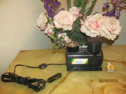 HOT AIR !! Lot of Two Items - Mini 12V Portable Air Compressor & Wall Modular Double Phone Adapter