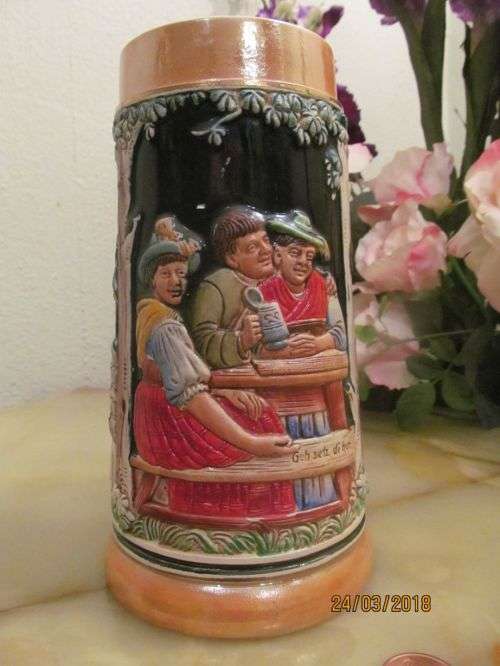 W-GERMANY !! Rare Vintage Eckhardt & Engler K.G Ceramic German Beer Tankard