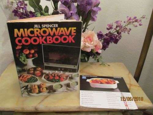 HARDCOVER BOOK !! Microwave Cookbook with Original Corning Ware Booklet Insert - Jill Spencer