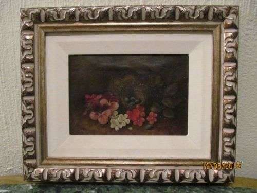 BRAMLEY !! Antique Framed Oil on Canvas - Still Life Art - Signed/Dated 1896