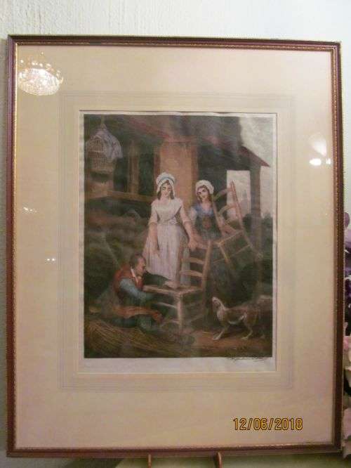 JACKSON STODART 3 !! Rare Vintage 1925 Framed 15-Color Stipple Engraving - Cries of London - Signed