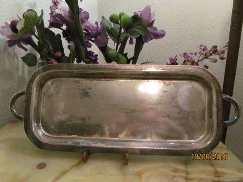 GOLDBERG !! Vintage (1936) Silver Plated Drinks/Serving/Display/Hors d'oeuvre Tray