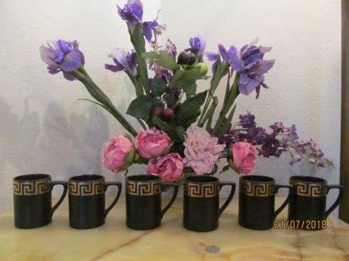 SIX KEYS !! Vintage 1960's Set of 6 Fine Porcelain Portmeirion Cups by Susan William-Ellis