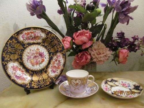 THE MIDAS HAIRLINE !! Vintage Lot of Four Decorative Porcelain Items - (1 Antique 1912)
