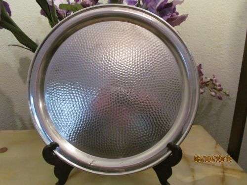 KESWICK REGAL !! Vintage Firth Staybrite Keswick Regal Drinks / Serving Tray - Hammered Metal