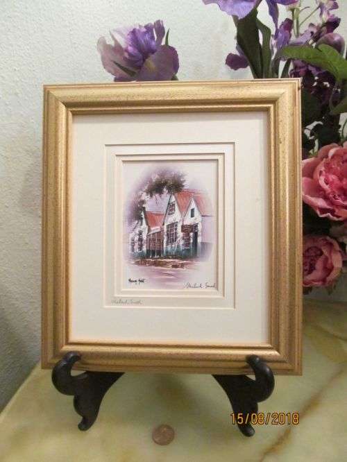 MALACHI SMITH !! Vintage Framed Litho Color Print - Royal Hotel - Pencil Signed