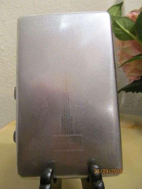 A NOBLE GESTURE !! Vintage Machine Tooled Nickel Silver Chrome Cigarette Case