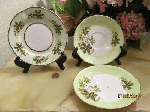 CLARE GLADSTONE !! Vintage Lot of Rare Fine Porcelain Replacement Items - Clare Teaplate & 2 Saucers