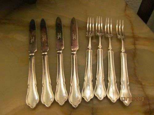 DUBARRY DESSERT !! Vintage Lot/Set of Eight Silver Plated Cutlery Items - Dubarry Handle Pattern