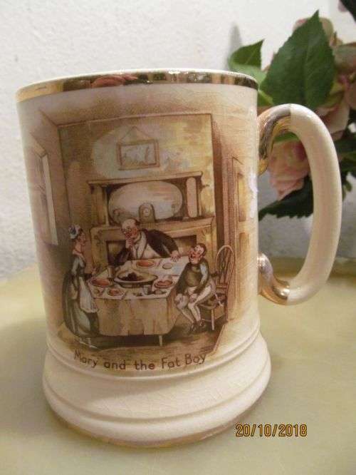 ARTHUR WOOD !! Vintage 1954 Ceramic Arthur Wood Tankard - Dickens' Oliver asks for More