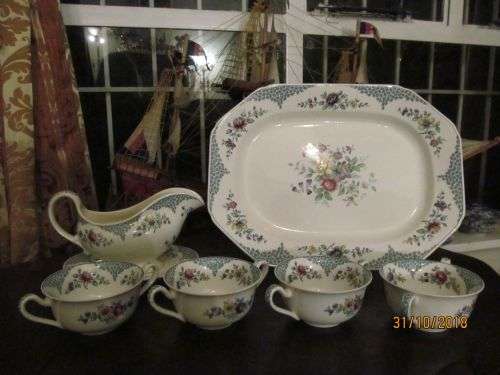 SPODE !! Vintage 1920-1959 Copeland Spode Lot/Set of 7 Dinnerware Items - Merville Pattern