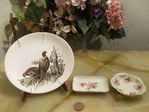 ALKA MEISSEN !! Vintage Lot of Johnson Bros Game Birds Dish & 2 Alka Bavaria Meissen Dishes