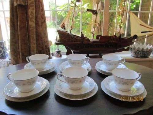 NORITAKE !! Vintage 1961-1976 Lot/Set of Six Complete Noritake Japanese Fine Porcelain Tea Trios