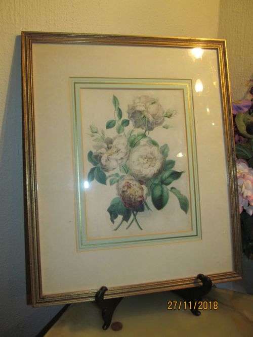 JAMES HOLLAND !! Rare Antique Watercolor Painting - Floral Painting/Still Life Art - Signed